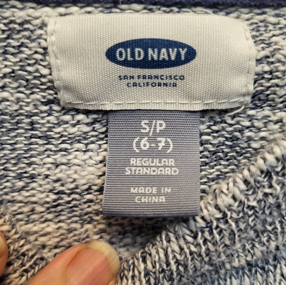 Kids Old Navy Textured Knit Sweater - Blue and White Size S